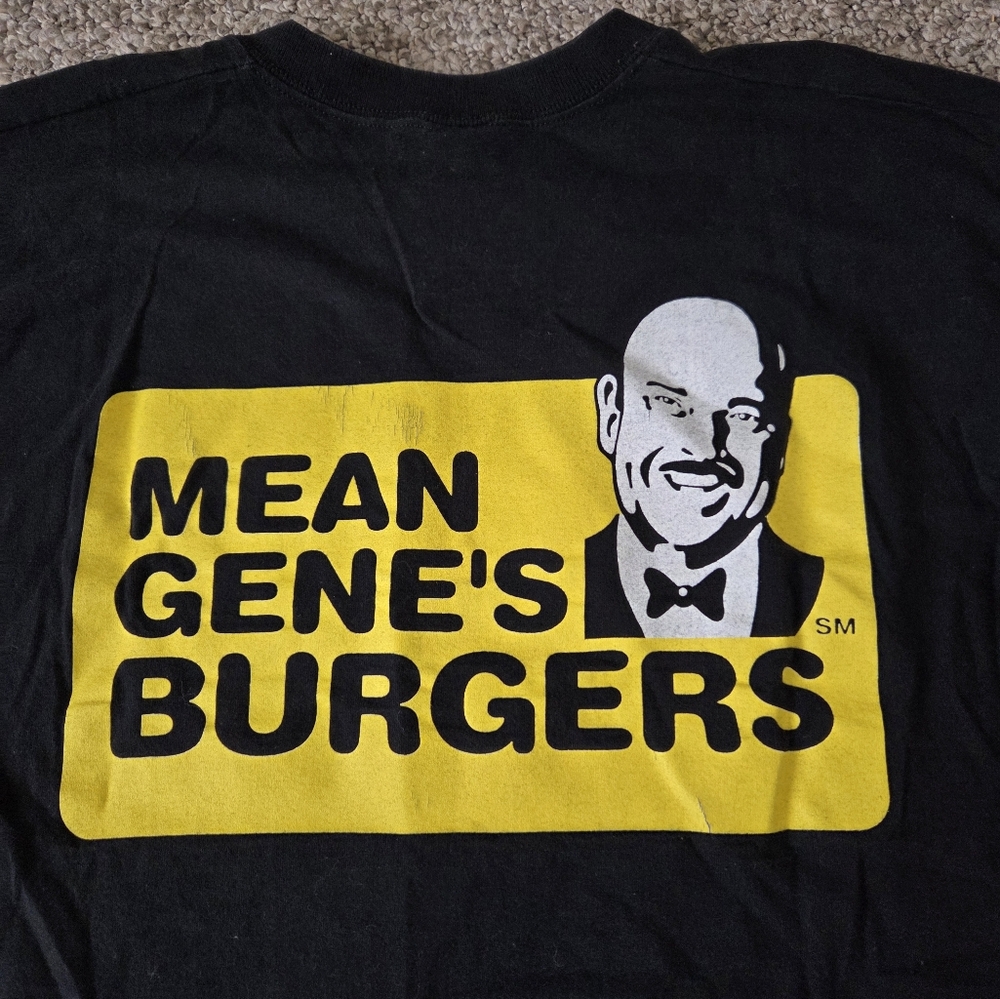 Vtg 2000 Mean Genes Burgers WWF WCW Bite Me‎ T-Shirt size Large - Picture 2 of 8